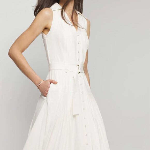 White House Black Market Dresses & Skirts - nwt WHITE HOUSE BLACK MARKET pleated utility belted dress collared